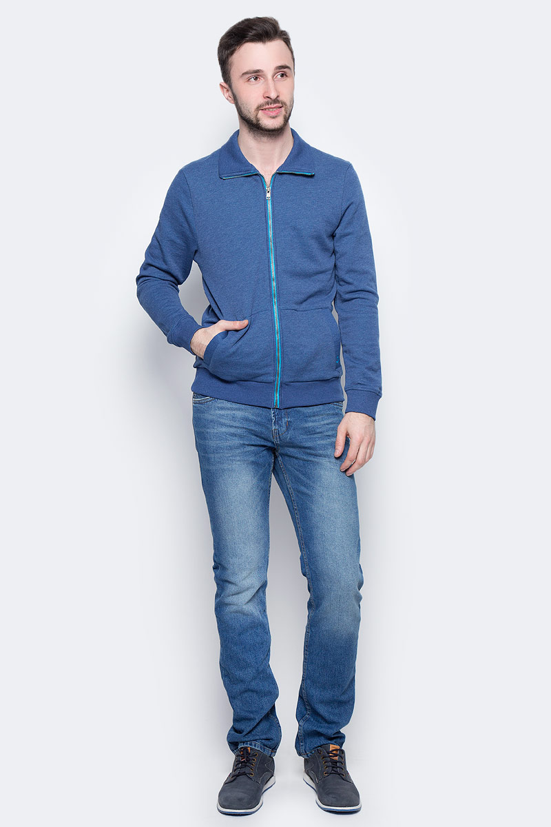 Толстовка мужская Tom Tailor, цвет: синий. 2531222.00.10_6621. Размер L (50)2531222.00.10_6621 Толстовка мужская Tom Tailor, цвет: синий. 2531222.00.10_6621. Размер L (50)2531222.00.10_6621Мужская толстовка Tom Tailor изготовлена из хлопка с добавлением полиэстера. Модель с воротником-стойкой и длинными рукавами застегивается спереди на молнию. Толстовка дополнена двумя карманами.