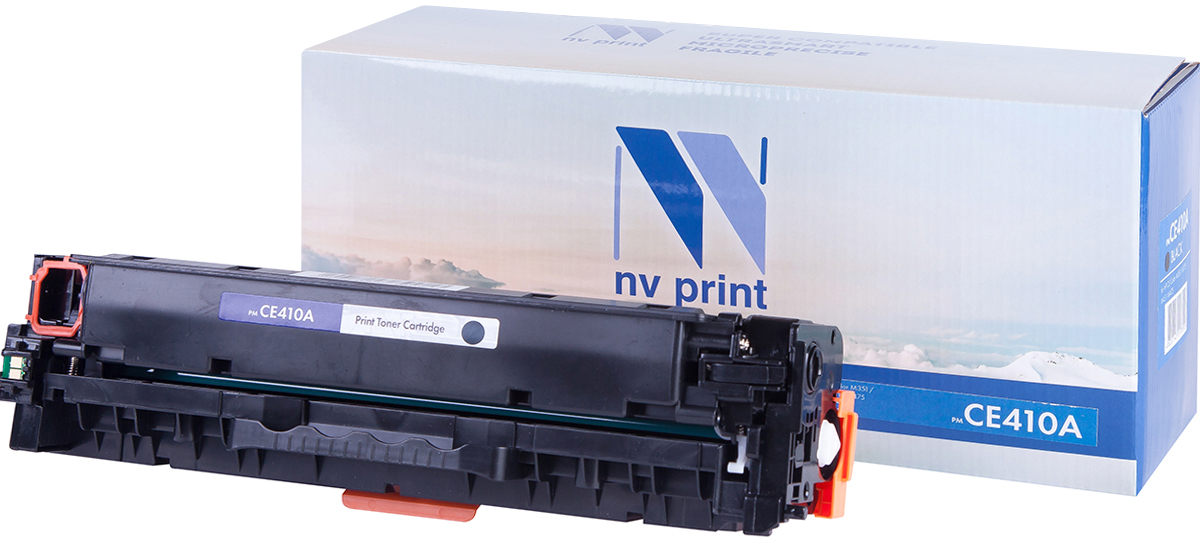 NV Print CE410ABk, Black тонер-картридж для HP Color LaserJet Color M351/M451/MFP M375/MFP M475NV-CE410ABk NV Print CE410ABk, Black тонер-картридж для HP Color LaserJet Color M351/M451/MFP M375/MFP M475NV-CE410ABkСовместимый лазерный картридж NV Print CE410ABk для печатающих устройств HP - это альтернатива приобретению оригинальных расходных материалов. При этом качество печати остается высоким. Картридж обеспечивает повышенную чёткость чёрного текста и плавность переходов оттенков серого цвета и полутонов, позволяет отображать мельчайшие детали изображения.Лазерные принтеры, копировальные аппараты и МФУ являются более выгодными в печати, чем струйные устройства, так как лазерных картриджей хватает на значительно большее количество отпечатков, чем обычных. Для печати в данном случае используются не чернила, а тонер.