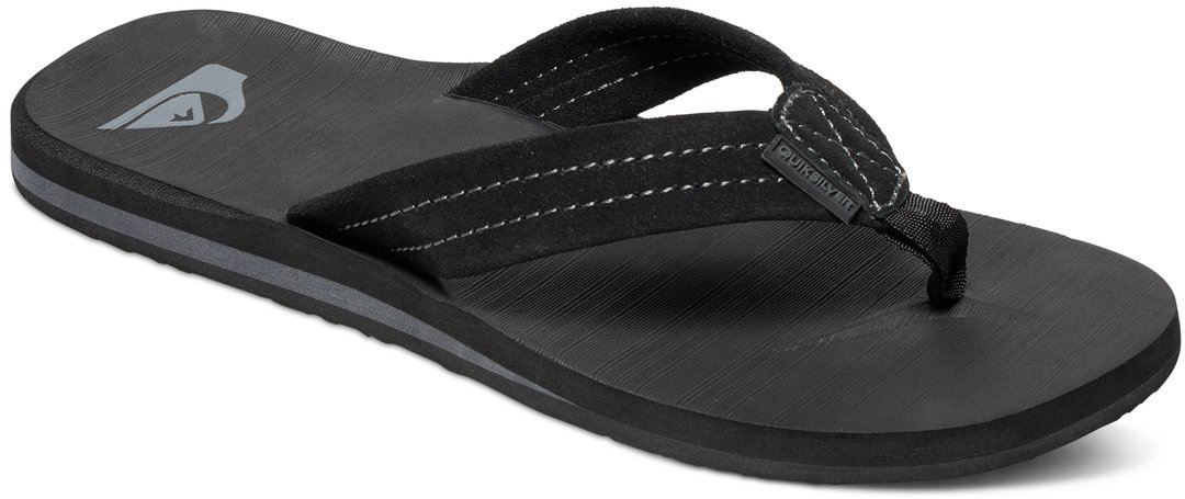 Сланцы мужские Quiksilver Carver Suede, цвет: черный. AQYL100030-SBKM. Размер 11 (44)AQYL100030-SBKM Сланцы мужские Quiksilver Carver Suede, цвет: черный. AQYL100030-SBKM. Размер 11 (44)AQYL100030-SBKMМодные мужские сланцы Carver Suede от Quiksilver покорят вас своим удобством. Модель выполнена из замши и оформлена декоративной прострочкой, ярлычком с названием бренда. Эргономичная перемычка между пальцами позволит надежно закрепить модель на стопе. Фактурная стелька из вспененного полимера EVA обеспечивает комфорт при движении. Прочная подошва из облегченного каучука, дополненная рифлением, не скользит.Стильные сланцы прекрасно подойдут для похода в бассейн или на пляж.
