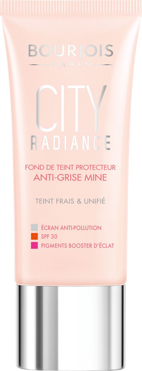 Bourjois Тональный Крем City Radiance Тон 02 30 мл29101318032 Bourjois Тональный Крем City Radiance Тон 02 30 мл29101318032Свежий и сияющий тон лица. Безупречный, защищающий, нежный City Radiance предотвращает негативное воздействие окружающей среды и препятствует проникновению UV лучей. Против загрязнения: формирует защитный экран на коже, предотвращающий проникновение загрязняющих частиц . Содержит фильтр SPF 30. Увлажняет в течение всего дня.