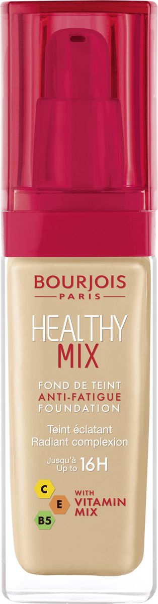 Bourjois Тональный Крем Healthy Mix Relaunch Тон 5329199601053 Bourjois Тональный Крем Healthy Mix Relaunch Тон 5329199601053Тональный крем Healthy Mix, обогащенный витаминами, скрывает следы усталости и несовершенства тона, усиливая естественное сияние.