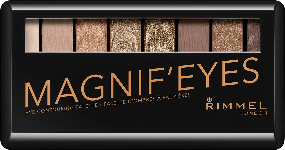 Rimmel Палетка Теней Magnif Тон 00134775823001 Rimmel Палетка Теней Magnif Тон 001347758230018 фантастических оттенков разной текстуры и интенсивности цвета в одной палетке Можно использовать в качестве теней, хайлайтера и подводки, а также для контурирования! Для разных образов и любой формы глаз!
