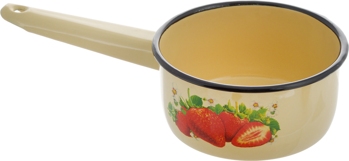 Ковш СтальЭмаль Клубника, с эмалированным покрытием, 1 л. 1с22с1с22с_бежевый, клубника Ковш СтальЭмаль Клубника, с эмалированным покрытием, 1 л. 1с22с1с22с_бежевый, клубникаКовш СтальЭмаль изготовлен из высококачественной стали с эмалированным покрытием. Пища не пригорает и не прилипает к стенкам и дну посуды. Можно использовать на газовых, электрических и стеклокерамических плитах. Диаметр ковша (по верхнему краю): 14 см. Высота стенки: 7 см. Длина ручки: 15 см.