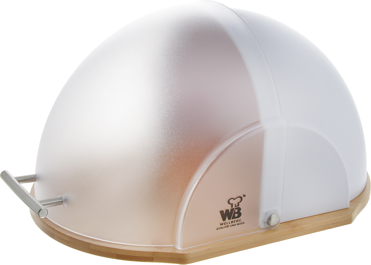 Хлебница Wellberg, цвет: белый, 37 x 26 x 3 см7000 WB Хлебница Wellberg, цвет: белый, 37 x 26 x 3 см7000 WBХлебница Wellberg, выполненная из бамбука и пластика, позволит сохранить ваш хлеб свежим и вкусным. Хлебница оснащена крышкой с ручкой из нержавеющей стали. Оригинальный яркий дизайн хлебницы выгодно дополнит любой кухонный интерьер. Хлебница надолго сохранит свежесть, мягкость, аромат хлеба и других хлебобулочных изделий.