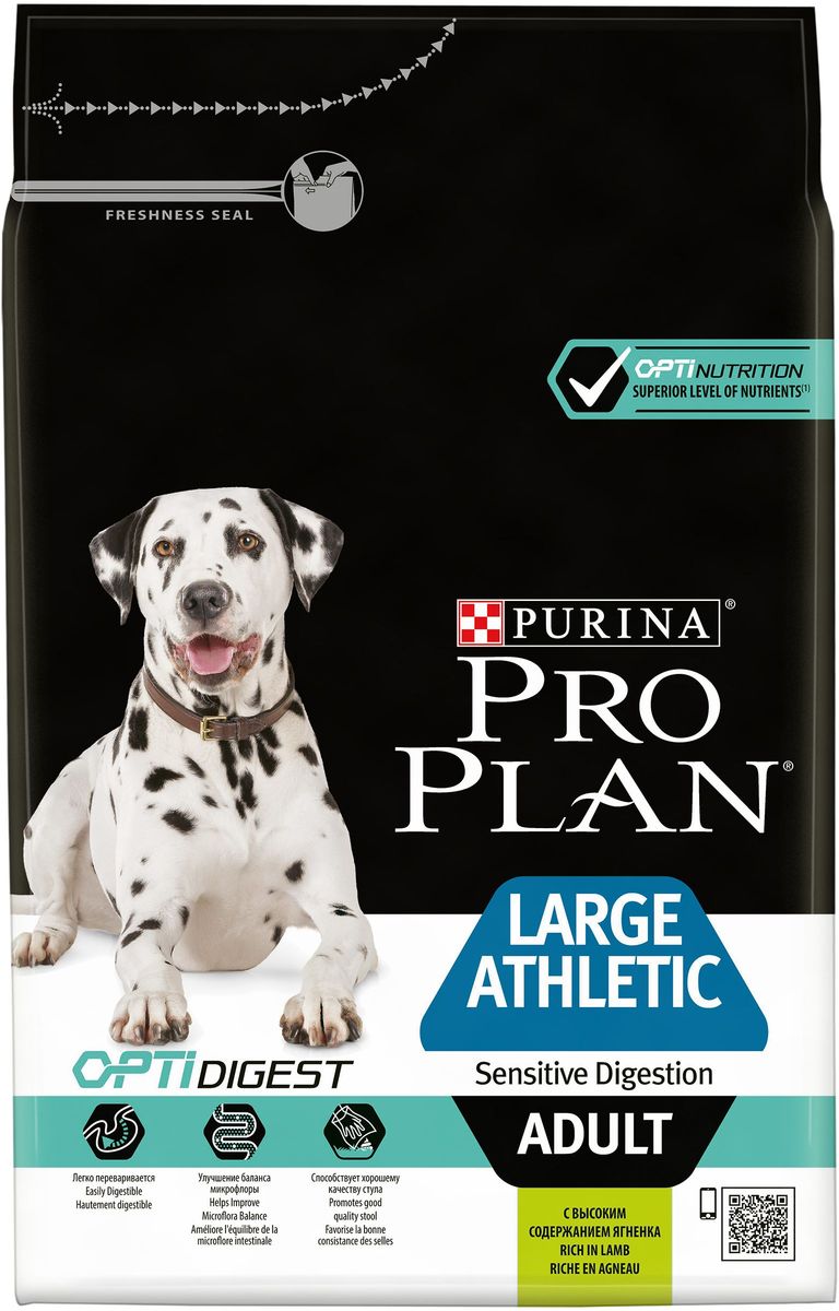 Корм сухой Pro Plan Adult Large Athletic, для взрослых собак крупных пород с атлетическим телосложением, с ягненком, 3 кг65273 Корм сухой Pro Plan Adult Large Athletic, для взрослых собак крупных пород с атлетическим телосложением, с ягненком, 3 кг65273Оптимальное питание является основой здоровья и благополучия. Разработанный нашими ветеринарами и диетологами корм сухой Pro Plan Adult Large Athletic с комплексом Optihealth предоставляет самое современное питание, которое оказывает долгосрочное влияние на здоровье собак. Комплекс Optihealth представляет сочетание специально отобранных питательных веществ для собак разных размеров и телосложения, который поддерживает их особые потребности и помогает оставаться в отличном состоянии. Состав: ягненок (19%), кукуруза, сухой белок птицы, рис (12%), кукурузная крупа, кукурузный глютен, сухая мякоть свеклы, вкусоароматическая кормовая добавка, животный жир, минеральные вещества, яичный порошок, рыбий жир, соевое масло, витамины, аминокислоты, L-карнитин, антиоксиданты (токоферолы природного происхождения). Витамины: МЕ/кг:витамин A: 20 000; витамин D3: 650; витамин E: 550. Мг/кг: витамин C: 140; железо: 68; йод: 1,7; медь: 10,7; марганец: 32; цинк: 129; селен: 0,11. Белок: 27%, жир: 17%, сырая зола: 7,5%, сырая клетчатка: 2,5%. Товар сертифицирован.