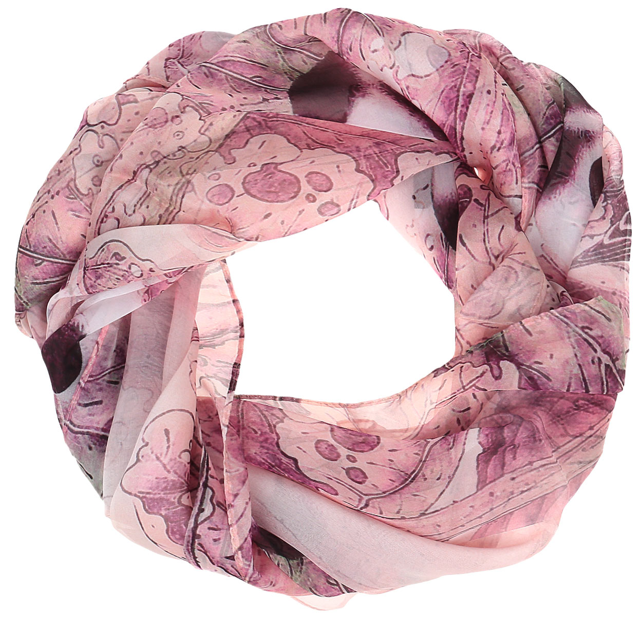 Палантин Eleganzza, цвет: розовый, серый. SS02-7896. Размер 110 см х 180 см