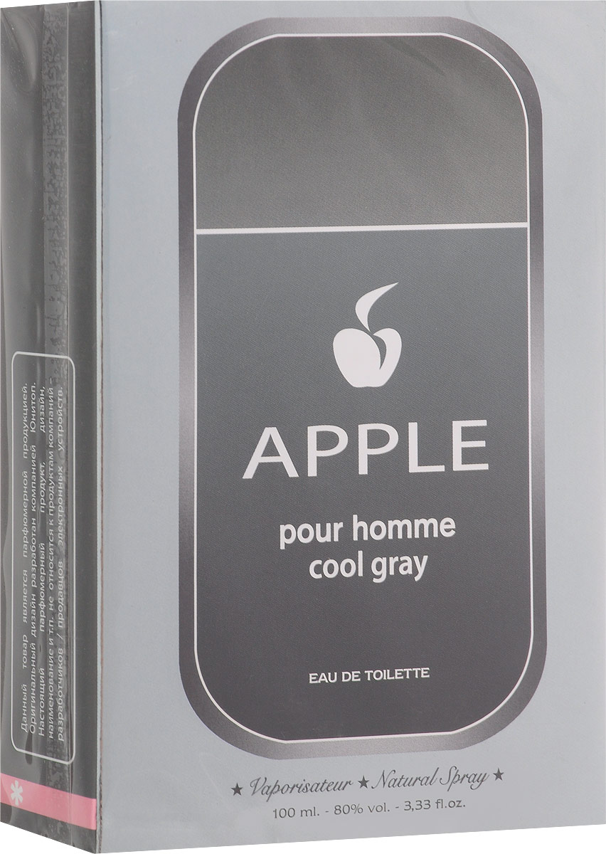 Apple Parfums Homme Cool Gray. Туалетная вода, 100 мл41115 Apple Parfums Homme Cool Gray. Туалетная вода, 100 мл41115Аромат Apple Homme Cool Gray предназначен для зрелого мужчины, искушенного, умудренного опытом, знающего, что время бесценно. Каждый его поступок, каждое движение пронизаны безупречным стилем. Стиль и элегантность для него не самоцель, а средство выражения жизненной позиции, которая одновременно и проста, и провокационна.Классификация аромата: древесный, цитрусовый.Пирамида аромата:Основные ноты: бергамот, грейпфрут, слива, яблоко, кардамон, папоротник. Характеристики:Объем: 100 мл. Производитель: Франция. Туалетная вода - один из самых популярных видов парфюмерной продукции. Туалетная вода содержит 4-10%парфюмерного экстракта. Главные достоинства данного типа продукции заключаются в доступной цене, разнообразии форматов (как правило, 30, 50, 75, 100 мл), удобстве использования (чаще всего - спрей). Идеальна для дневного использования. Товар сертифицирован.