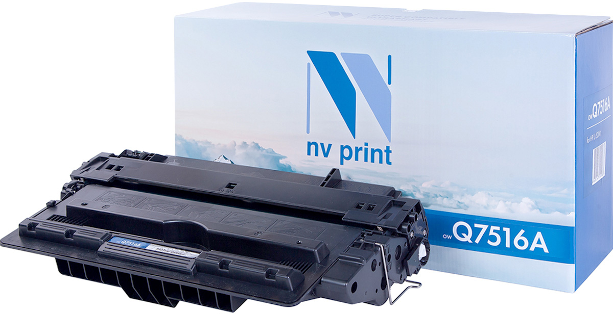 NV Print NV-Q7516A, Black тонер-картридж для HP LaserJet 5200/5200TN/5200DTNNV-Q7516A NV Print NV-Q7516A, Black тонер-картридж для HP LaserJet 5200/5200TN/5200DTNNV-Q7516AСовместимый лазерный картридж NV Print Q7516A для печатающих устройств HP - это альтернатива приобретению оригинальных расходных материалов. При этом качество печати остается высоким. Картридж обеспечивает повышенную чёткость чёрного текста и плавность переходов оттенков серого цвета и полутонов, позволяет отображать мельчайшие детали изображения.Лазерные принтеры, копировальные аппараты и МФУ являются более выгодными в печати, чем струйные устройства, так как лазерных картриджей хватает на значительно большее количество отпечатков, чем обычных. Для печати в данном случае используются не чернила, а тонер.