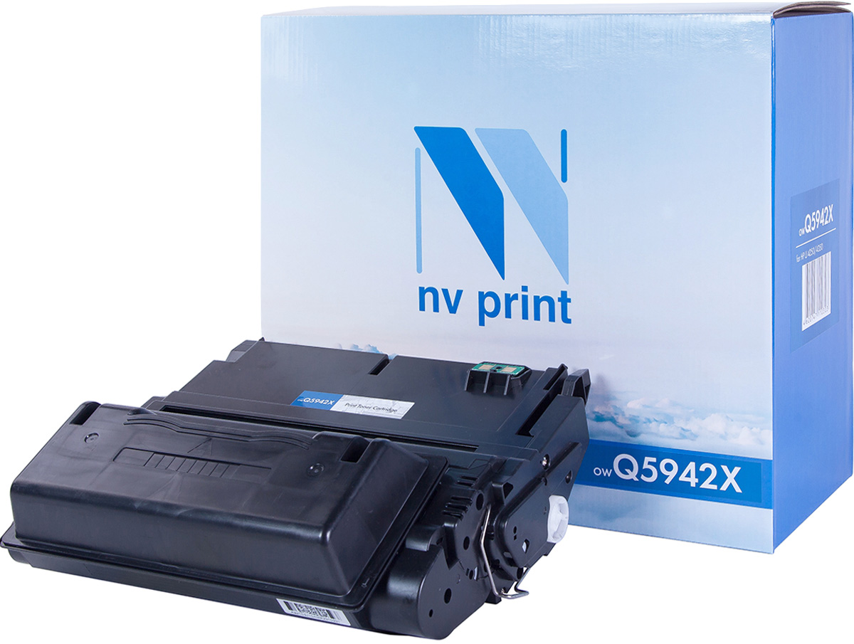 NV Print Q5942X, Black тонер-картридж для HP LaserJet 4250/4350NV-Q5942X NV Print Q5942X, Black тонер-картридж для HP LaserJet 4250/4350NV-Q5942XСовместимый лазерный картридж NV Print Q5942X для печатающих устройств HP - это альтернатива приобретению оригинальных расходных материалов. При этом качество печати остается высоким. Картридж обеспечивает повышенную чёткость и плавность переходов оттенков цвета и полутонов, позволяет отображать мельчайшие детали изображения.Лазерные принтеры, копировальные аппараты и МФУ являются более выгодными в печати, чем струйные устройства, так как лазерных картриджей хватает на значительно большее количество отпечатков, чем обычных. Для печати в данном случае используются не чернила, а тонер.