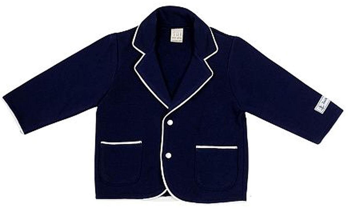 Пиджак для мальчика Lucky Child Лазурный берег, цвет: темно-синий. 28-82Мф. Размер 122/128