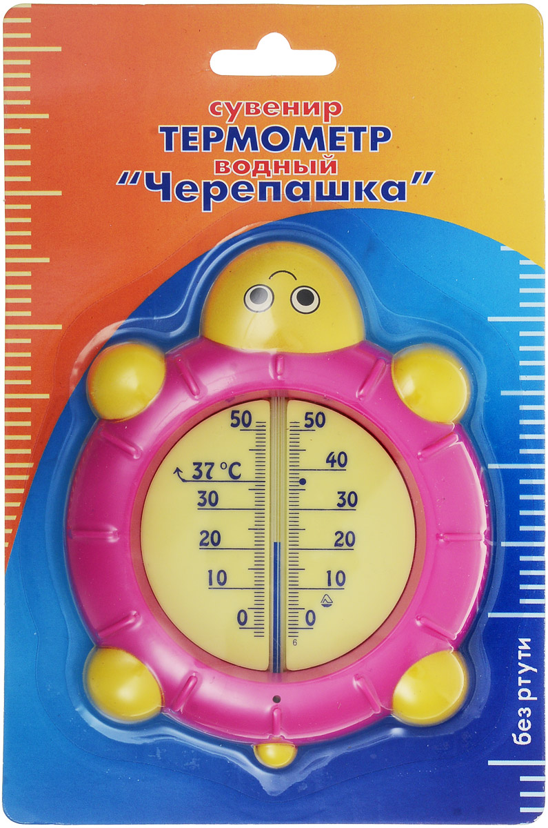 Термометр водный Стеклоприбор Черепашка, цвет: розовый, желтый. В-4300151_темно-розовый Термометр водный Стеклоприбор Черепашка, цвет: розовый, желтый. В-4300151_темно-розовыйВодный термометр Стеклоприбор используется для измерения температуры воды, чаще всего при купании детей. Корпус термометра выполнен из пластика в виде черепашки, а колба изготовлена из ударопрочного стекла. Модель имеет наглядную шкалу с ценой деления в 1°С и широкий диапазон температур - от 0 до +50°С. На термометре есть отметка 37°С - оптимальная температура купания ребенка. Яркий и интересный, такой термометр для воды будет не просто измерительным прибором, но и безопасной игрушкой во время купания для ваших детей. Не содержит ртути.