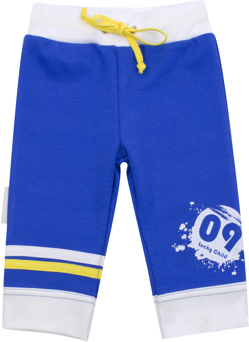 Штанишки для мальчика Lucky Child Летний марафон, цвет: голубой. 19-14. Размер 62/68