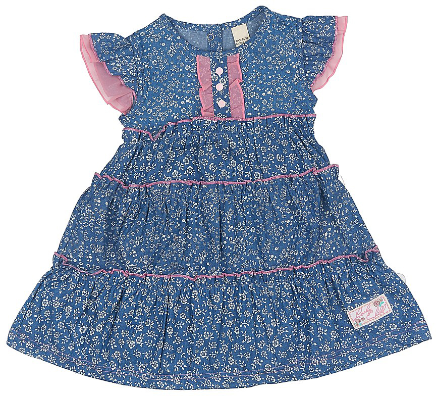Платье для девочки Lucky Child We love you, цвет: синий. 50-66. Размер 128/134