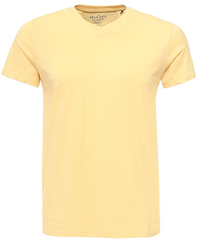 Футболка мужская Sela, цвет: светло-желтый. Ts-211/2063-7223. Размер S (46)Ts-211/2063-7223 Футболка мужская Sela, цвет: светло-желтый. Ts-211/2063-7223. Размер S (46)Ts-211/2063-7223Модная мужская футболка Sela выполнена из натурального хлопка. Модель прямого кроя с V-образным вырезом горловины подойдет для прогулок и дружеских встреч и будет отлично сочетаться с джинсами и брюками. Воротник изделия дополнен мягкой трикотажной резинкой. Мягкая ткань комфортна и приятна на ощупь. Яркий цвет модели позволяет создавать стильные образы.