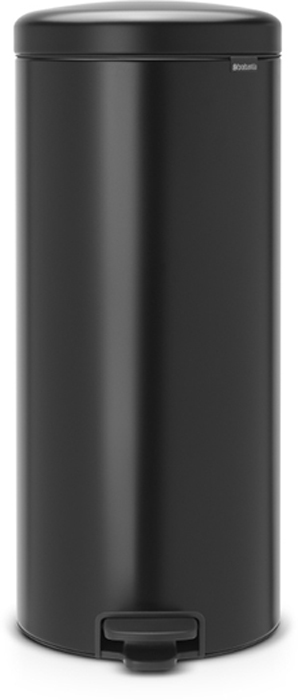Бак мусорный Brabantia NewIcon, с педалью, цвет: черный, 30 л. 114540114540 Бак мусорный Brabantia NewIcon, с педалью, цвет: черный, 30 л. 114540114540Этот высокий вместительный бак на 30 литров с педалью - превосходное решение для большой семьи. Бесшумный - плавное закрывание крышки и необыкновенно мягкий ход педали. Не пропускает запах - плотно прилегающая крышка. Устойчивый - специальное устройство, предотвращающее опрокидывание бака. Не повреждает пол - нескользящее основание. Удобная очистка - съемное внутреннее пластиковое ведро. Бак удобно перемещать - специальная ручка в блоке крепления крышки. Всегда опрятный вид - в комплекте идеально подходящие по размеру мешки для мусора PerfectFit (размер G). Изготовлен на 40% из переработанных материалов, подлежит вторичной переработке вместе с упаковкой на 98%. Сертификат соответствия концепции регенерации Cradle to Cradle.