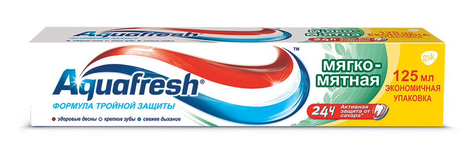 Aquafresh Зубная паста 3+ Мягко-Мятная 125 мл