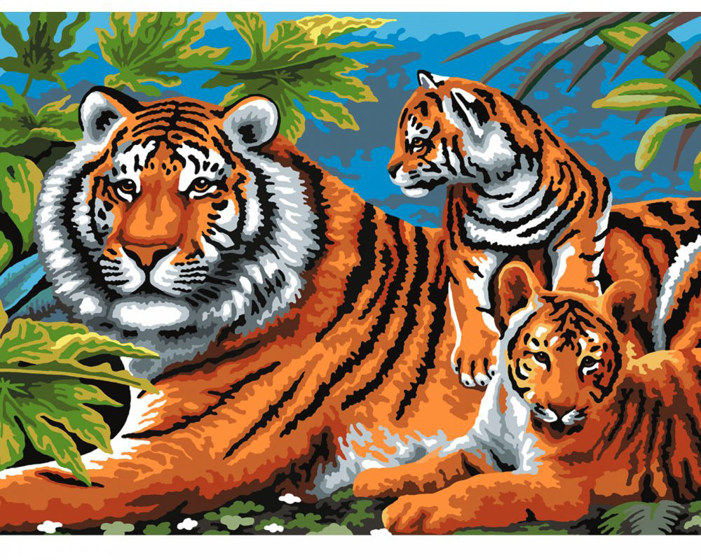 Royal & Langnickel Картина по номерам Семья тигров