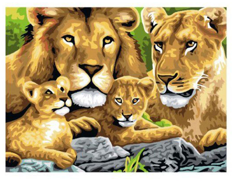 Royal & Langnickel Картина по номерам Семья львов