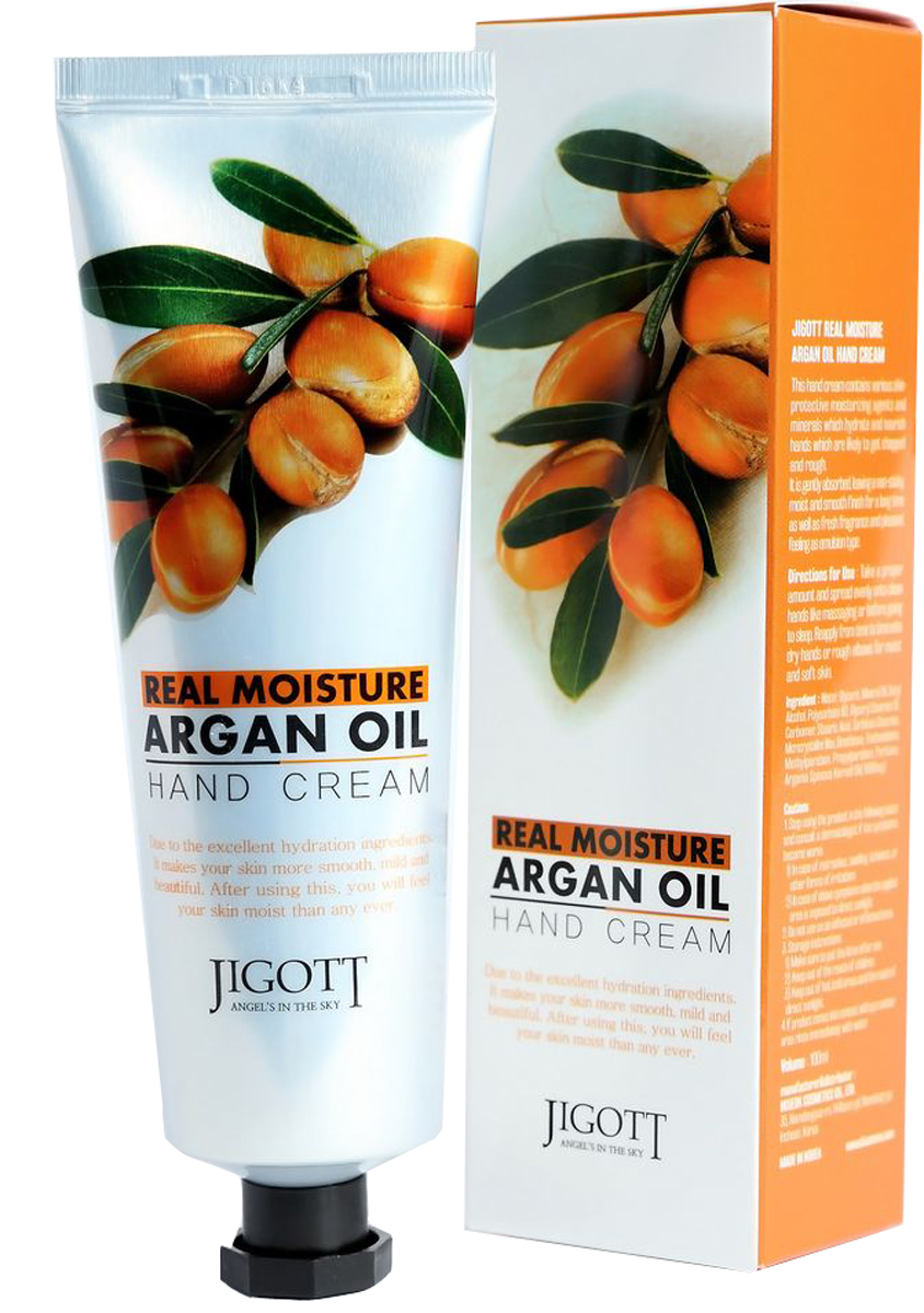 Jigott, Real Moisture крем для рук с аргановым маслом, 100 г8809344970343 Jigott, Real Moisture крем для рук с аргановым маслом, 100 г8809344970343Увлажняющий крем для рук с аргановым маслом содержит комплекс растительных экстрактов и минералов, интенсивно увлажняющих и питающих сухую, огрубевшую кожу рук. Крем мгновенно впитывается, увлажняет кожу, предотвращает потерю влаги и не оставляет ощущения липкости. Аргановое масло насыщает кожу питательными веществами, увлажняет, предотвращает шелушение кожи, защищает от обветривания. Кожа рук становится нежной, гладкой и бархатистой.