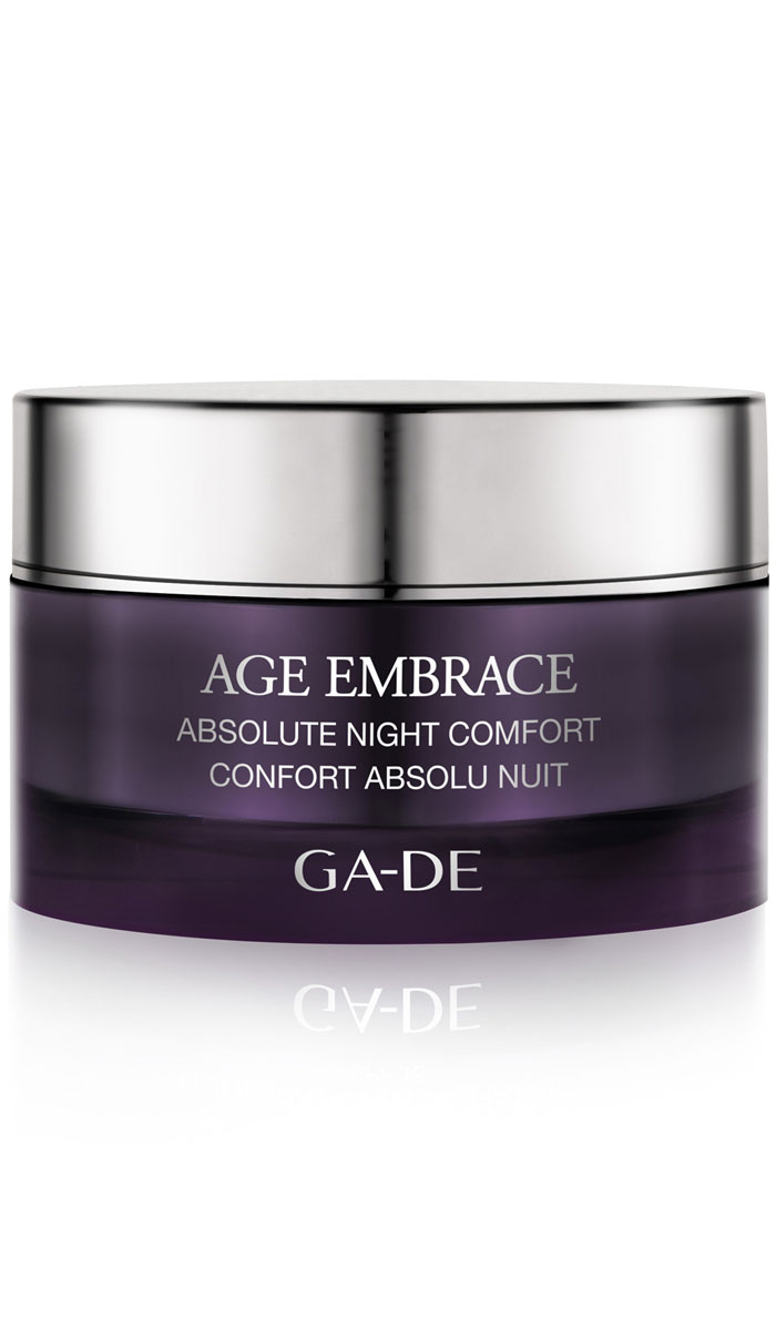 GA-DE Ночной крем Age Embrace, 50 мл146100000 GA-DE Ночной крем Age Embrace, 50 мл146100000Код молодости и фото-омоложение кожи. Расслабляющий ночной крем для интенсивного восстановления зрелой кожи, богат очищенными пептидами листьев артишока. Стимулирует регенерацию клеток и восстанавливает кожу во время сна, устраняет видимые признаки усталости. Эффективно корректирует возрастные изменения кожи, предотвращая появление новых морщин. Поддерживает необходимый уровень увлажнения кожи, восстанавливая гидратацию дермы, выравнивает рельеф кожи, борется с дряблостью. Основные активные компоненты крема: Menofit R, экстракт корня шелковицы с полей и гор Японии, экстракт коры сосны, молочная сыворотка сои, масло ши, витамин Е.