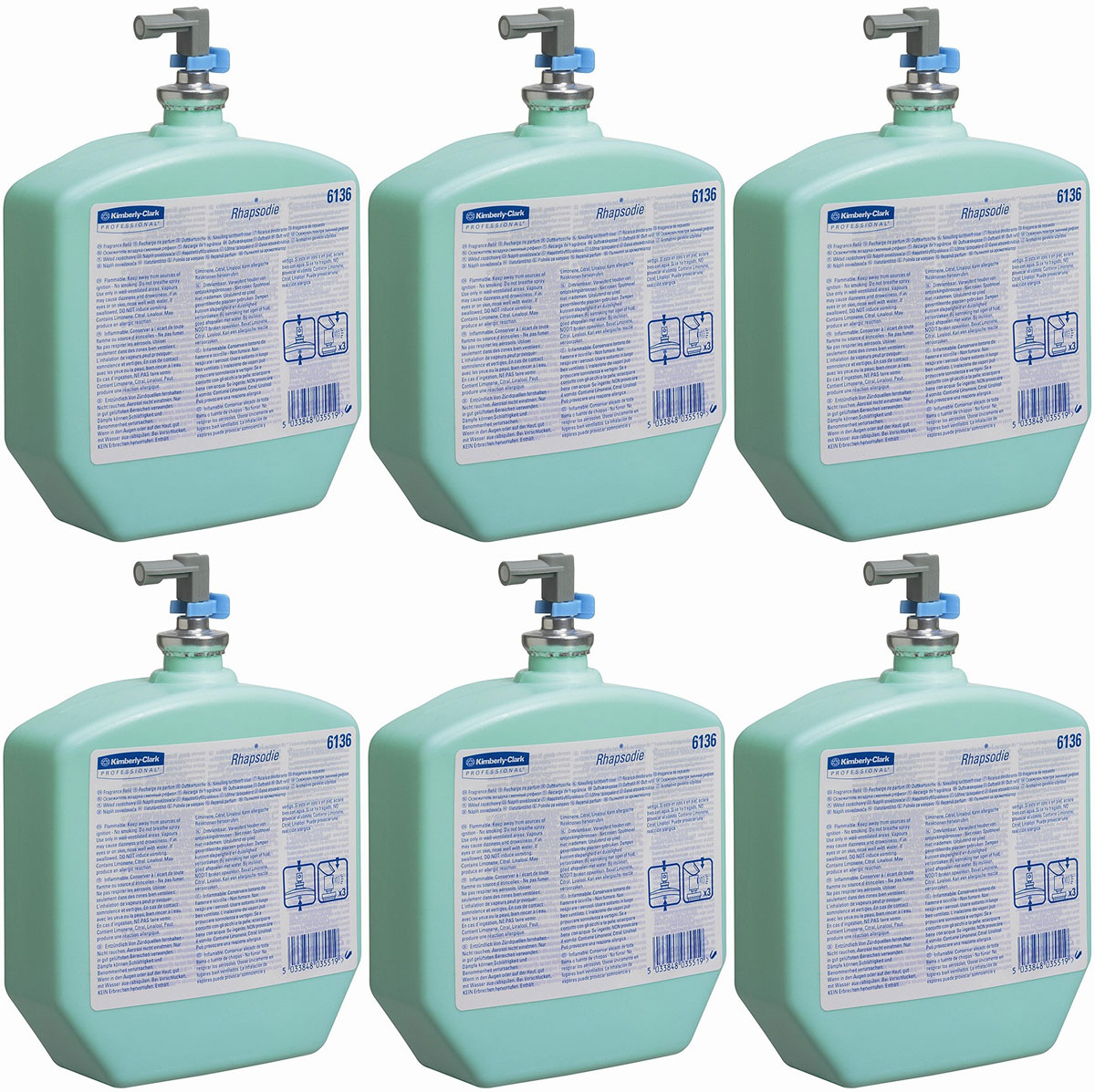 Освежитель воздуха Kimberly-Clark Professional Rhapsodie, 6 сменных блоков по 310 мл. 61366136 Освежитель воздуха Kimberly-Clark Professional Rhapsodie, 6 сменных блоков по 310 мл. 61366136Системы освежителей воздуха KIMBERLY-CLARK PROFESSIONAL® с дозатором могут быть запрограммированы для создания аромата, соответствующего Вашим предпочтениям.Идеальное решение для использования с диспенсерами RIPPLE® или AQUA® для освежителей воздуха; возможность настройки для создания необходимого аромата.Формат поставки: 6 картриджей по 310 мл пластиковая емкость с дозатором; аромат RHAPSODIE – нежный, с цитрусовыми нотами.