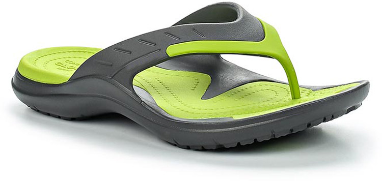 Сланцы Crocs MODI Sport Flip, цвет: серый, зеленый. 202636-0A1. Размер 12 (44/45)