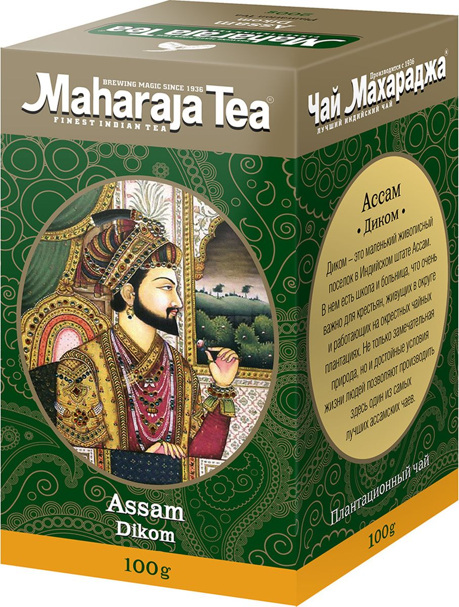 Maharaja Tea Диком чай черный байховый, 100 г00000000210 Maharaja Tea Диком чай черный байховый, 100 г00000000210Этот чай называют правильным благородным ассамом - не очень крупный, хорошо скрученный, имеет много типсов, тёмный настой и ожидаемая терпкость.
