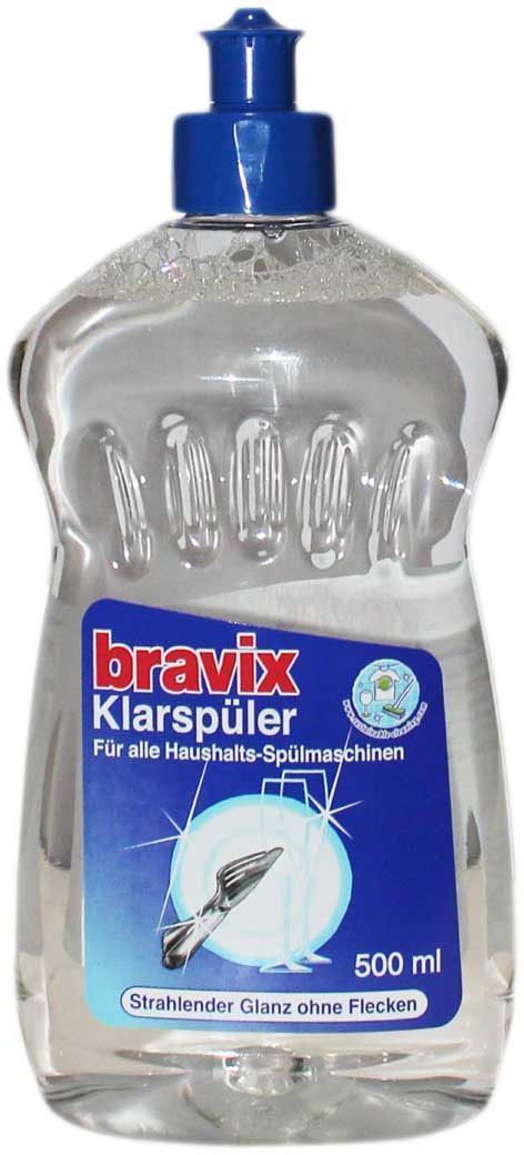 Ополаскиватель для посудомоечных машин Bravix, 500 мл1530 Ополаскиватель для посудомоечных машин Bravix, 500 мл1530Новая формула ополаскивателя для посудомоечных машин Bravix деликатно заботится об идеальном сияющем блеске, надежно препятствует образованию пятен и подтеков после высыхания. Способ применения: добавить ополаскиватель в резервуар в соответствии с рекомендациями производителя ПММ.Состав: 5-15% неионные тензиды, отдушка. Товар сертифицирован.