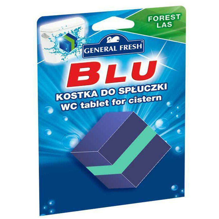 Очиститель-освежитель General Fresh WC. Blu, для смывного бачка, квадрат, 1 х 50 г. 54501268/5/3 Очиститель-освежитель General Fresh WC. Blu, для смывного бачка, квадрат, 1 х 50 г. 54501268/5/3Без особых хлопот обеспечит гигиеническую чистоту, и свежесть вашего туалета в течение длительного времени.Тройного действия.1. Очищает поверхность унитаза, предотвращая образование известкового налета.2. Уничтожает бактерии даже в труднодоступных местах.3. Создает обильную пену и стойкий свежий аромат при каждом сливе воды.