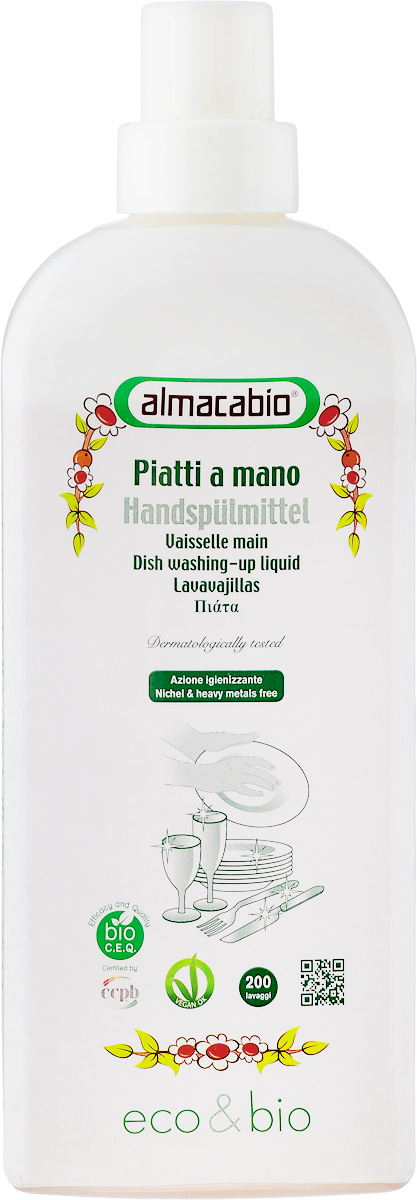 Средство для мытья посуды Almacabio Dish Washing-Up Liquid, 1 л15046 Средство для мытья посуды Almacabio Dish Washing-Up Liquid, 1 л15046Средство Almacabio Dish Washing-Up Liquid идеально подходит для мытья всех видов посуды: стеклянной, фарфоровой, эмалированной, керамической, из нержавеющей стали, алюминиевой, пластиковой. Удаляет все виды остатков пищи, устраняет запахи и дезинфицирует. Содержит растительный глицерин. Нейтральный PH фактор, глубокое обезжиривание, не содержит синтетических отдушек. Защищает кожу рук, смягчает и увлажняет. Не оставляет следов после высыхания. Не содержит фосфор, фосфаты, ферменты и ингредиенты природного происхождения.Товар сертифицирован.