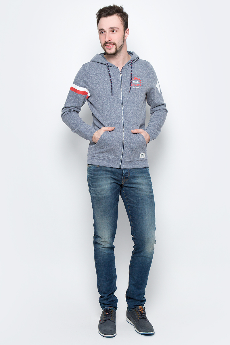 Толстовка мужская Tom Tailor, цвет: серый меланж. 2531232.00.12_6740. Размер XL (52)2531232.00.12_6740 Толстовка мужская Tom Tailor, цвет: серый меланж. 2531232.00.12_6740. Размер XL (52)2531232.00.12_6740Мужская толстовка Tom Tailor изготовлена из высококачественного материала. Модель с капюшоном и длинными рукавами застегивается спереди на молнию. Толстовка дополнена двумя большими накладными карманами. Оформлено изделие нашивками и небольшими термоаппликациями.