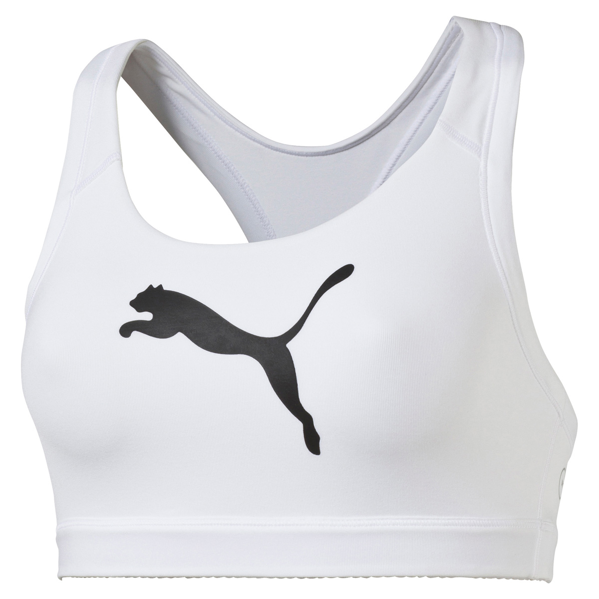 Топ-бра для фитнеса Puma Pwrshape Forever, цвет: белый. 51396504. Размер XXS (38/40)513965_04 Топ-бра для фитнеса Puma Pwrshape Forever, цвет: белый. 51396504. Размер XXS (38/40)513965_04Этот спортивный бюстгальтер-топ станет вашей любимой моделью, потому что он - незаменимая часть вашего гардероба для занятий спортом и активного отдыха! Отличный дизайн обеспечивает универсальность, поэтому бюстгальтер можно надевать в тренажерный зал, на занятие всеми видами фитнеса, на пробежку. Дополнительные удобства создаются за счет использования высокофункциональной технологии dryCELL, которая отводит влагу, поддерживает тело сухим и гарантирует комфорт во время активных тренировок и занятий спортом. Наплечные лямки с мягкой подложкой, не перекрещивающиеся на спине, не натирают, не давят, а также обеспечивают полную свободу движений и удобство надевания изделия благодаря функциональному крою спины. Отделка низа сверхэластичным плотным материалом создает дополнительную поддержку. Бюстгальтер декорирован спереди логотипом PUMA из светоотражающего материала, нанесенным методом термопечати, благодаря которому вас лучше видно в темное время суток. На нижний край изделия методом термопечати нанесен логотип dryCELL. Модель подходит для всех видов физической активности.