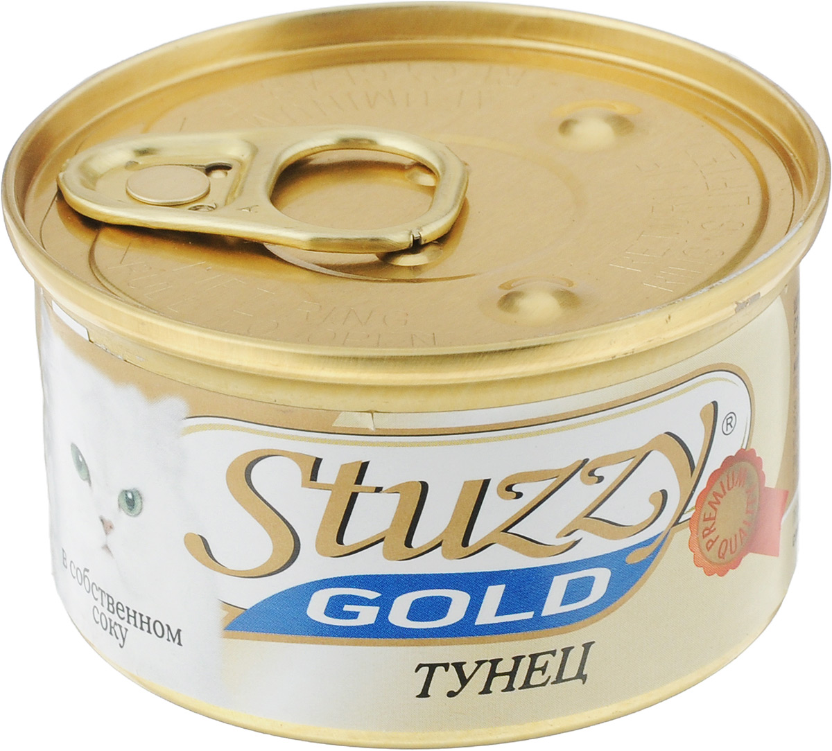 Консервы для кошек Stuzzy Gold, тунец в собственном соку, 85 г132.C402 Консервы для кошек Stuzzy Gold, тунец в собственном соку, 85 г132.C402Консервы для кошек Stuzzy Gold - это дополнительный рацион для взрослых кошек. Корм обогащен таурином и витамином Е для поддержания правильной работы сердца и иммунной системы. Инулин обеспечивает всасывание питательных веществ, а биотин способствуют великолепному внешнему виду кожи и шерсти. Корм приготовлен на пару, не содержит красителей и консервантов.Товар сертифицирован.