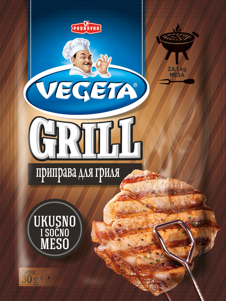 Vegeta Grill приправа для гриля, 30 г3110165 Vegeta Grill приправа для гриля, 30 г3110165Секрет самого совершенного блюда, приготовленного на гриле, очень прост - он спрятан в этом пакетике! Любому блюду - и курице, и баклажанам, и сочному жареному мясу, и кабачкам, и люля-кебаб, и грибам - придаст полноту знакомого вкуса эта совершенная комбинация специй. Познакомившись с философией гриля, попробуйте воспользоваться ею и сами, станьте доктором этой науки благодаря собственным вкусным открытиям.