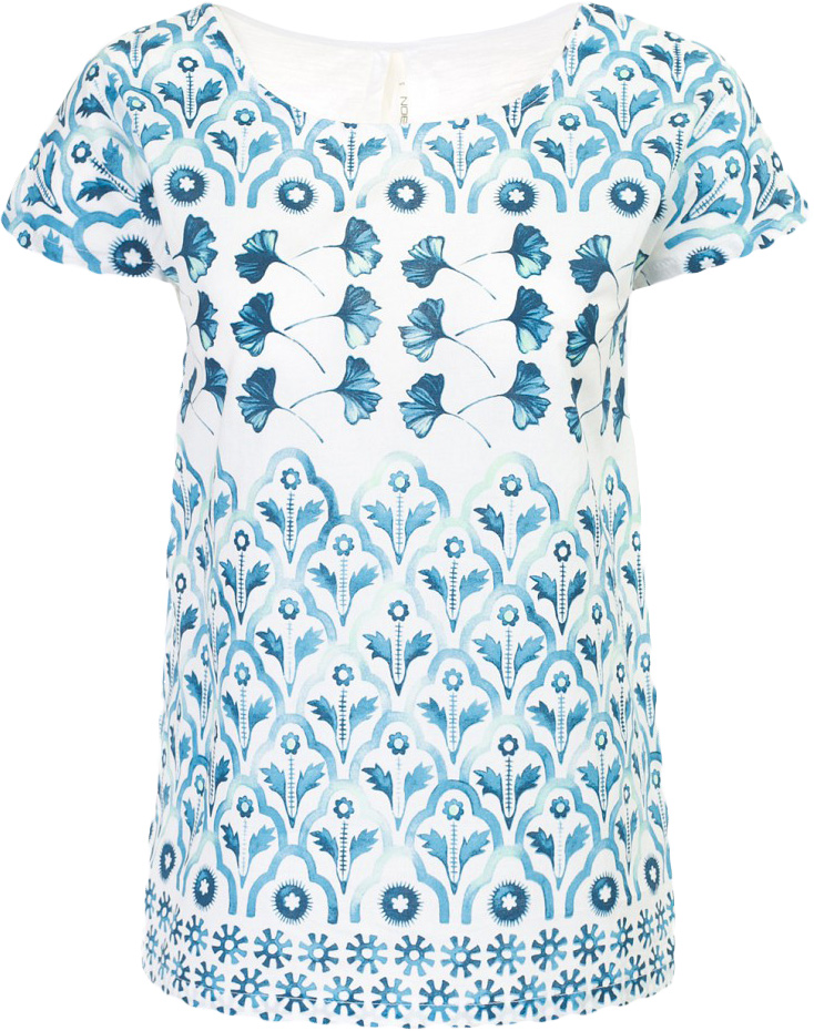 Футболка женская Baon, цвет: белый. B237047_White Printed. Размер M (46)B237047_White Printed Футболка женская Baon, цвет: белый. B237047_White Printed. Размер M (46)B237047_White PrintedФутболка женская Baon выполнена из вискозы и хлопка. Модель с круглым вырезом горловины и короткими рукавами.