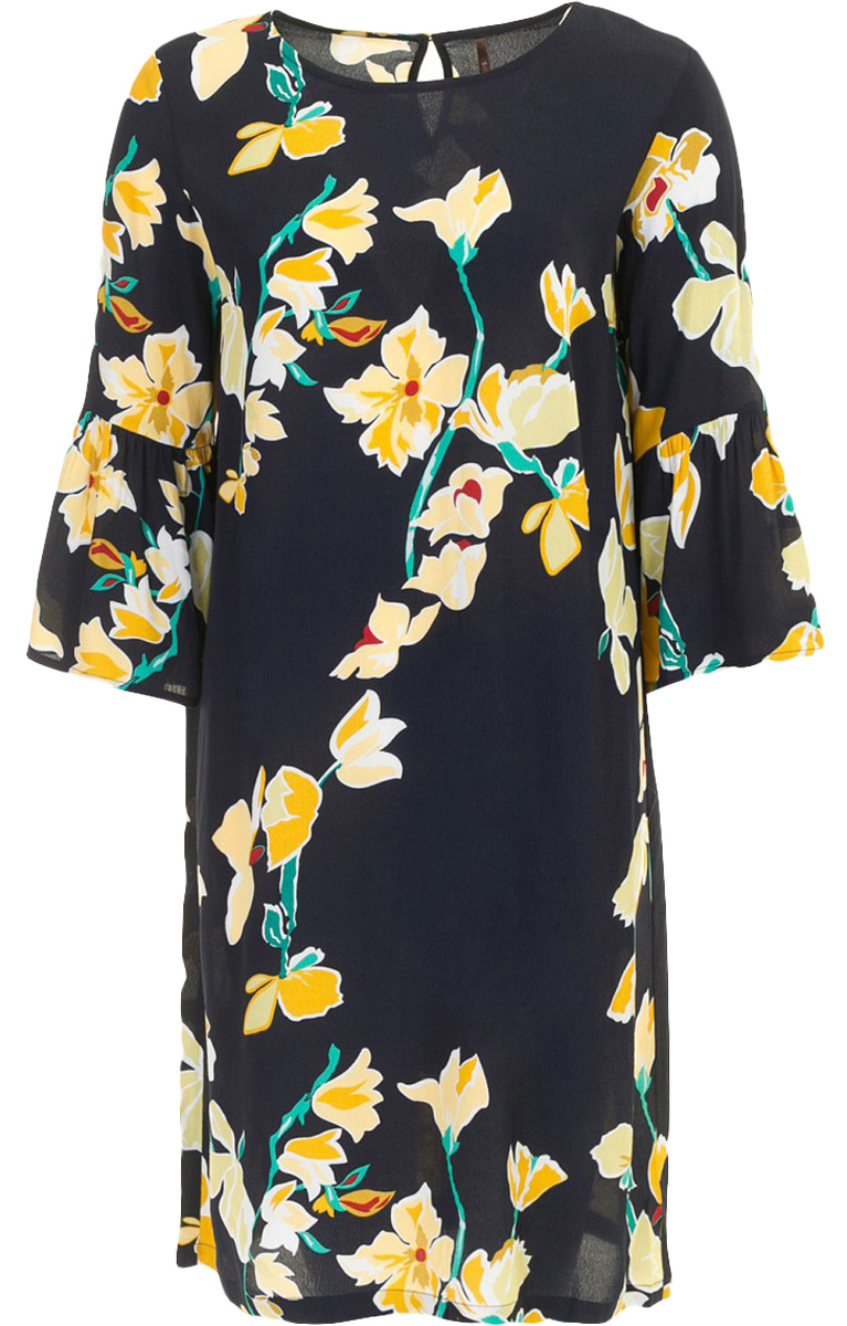 Платье Baon, цвет: синий. B457041_Dark Navy Printed. Размер L (48)B457041_Dark Navy Printed Платье Baon, цвет: синий. B457041_Dark Navy Printed. Размер L (48)B457041_Dark Navy PrintedПлатье Baon выполнено из вискозы. Модель имеет прямой крой, задняя часть украшена мелкими складками. Рукава изделия оформлены воланами - эта актуальная деталь добавит изюминку вашему образу.