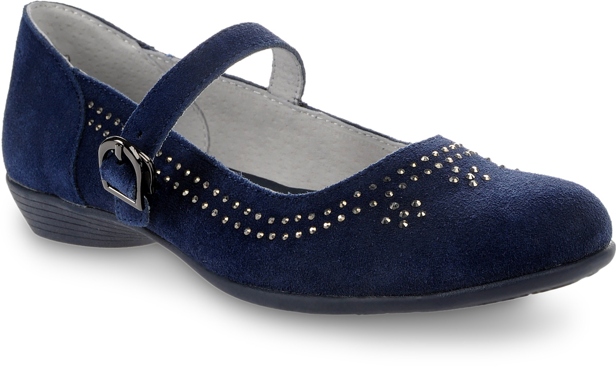 Туфли для девочки Котофей, цвет: темно-синий. 532128-21. Размер 35