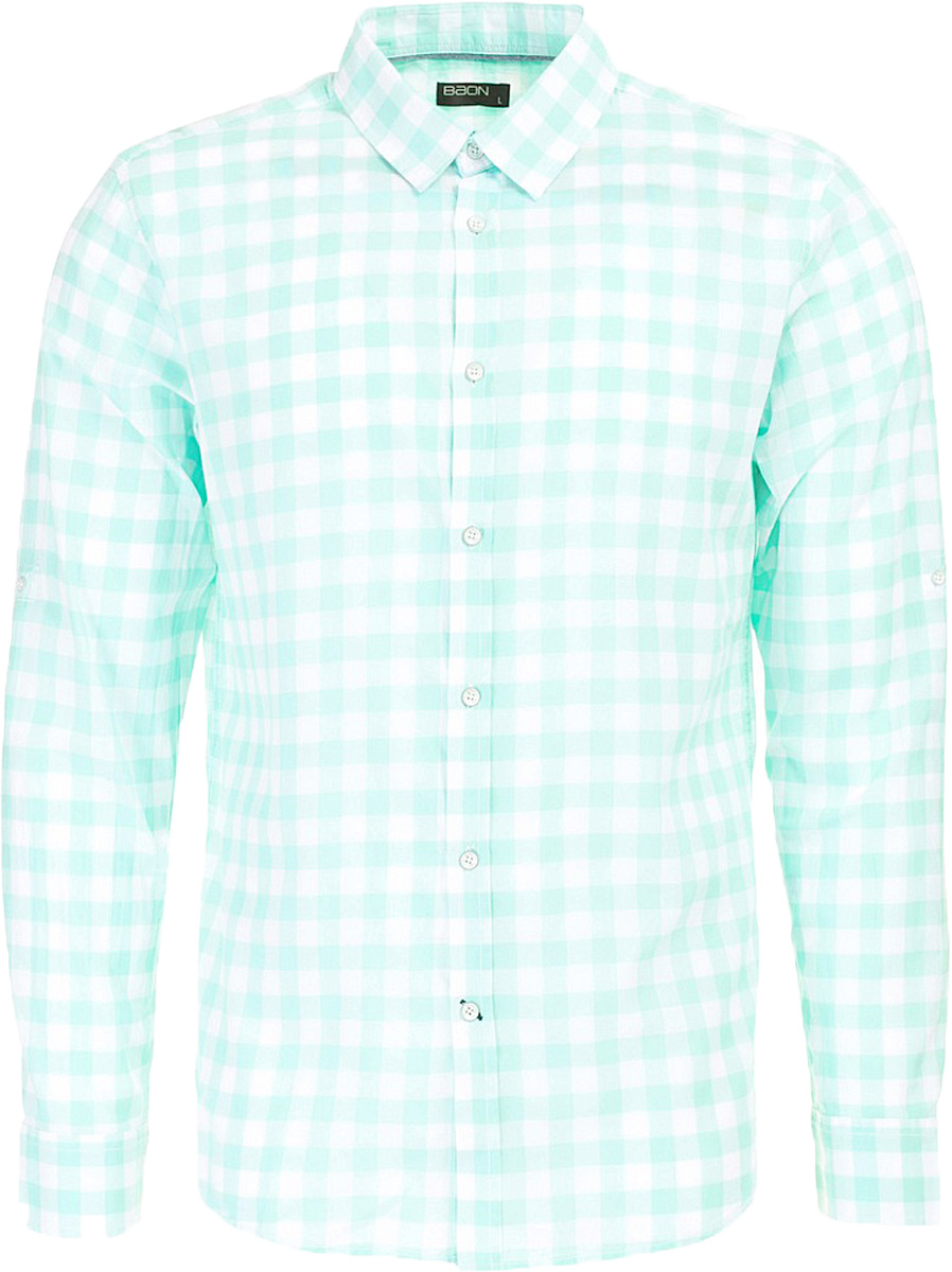 Рубашка мужская Baon, цвет: зеленый. B667011_Ice Green Checked. Размер L (50)B667011_Ice Green Checked Рубашка мужская Baon, цвет: зеленый. B667011_Ice Green Checked. Размер L (50)B667011_Ice Green CheckedРубашка мужская Baon выполнена из натурального материала. Модель с отложным воротником и длинными рукавами застегивается на пуговицы.