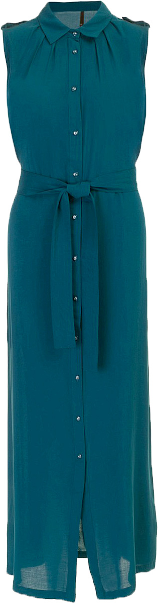 Платье Baon, цвет: зеленый . B457096_Cold Teal. Размер M (46)B457096_Cold Teal Платье Baon, цвет: зеленый . B457096_Cold Teal. Размер M (46)B457096_Cold TealПлатье-рубашка Baon выполнено из вискозы. Плечи декорированы погонами. Изделие застёгивается на пуговицы, расположенные по всей длине. Приталенный силуэт можно создать при помощи завязывающегося пояса.