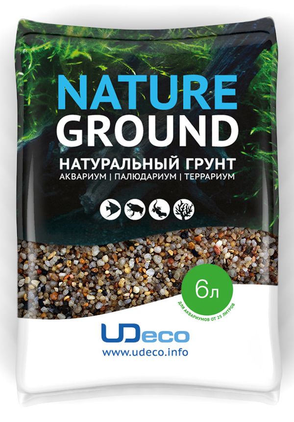 Грунт для аквариума UDeco Янтарный гравий, натуральный, 2-5 мм, 6 лUDC410246 Грунт для аквариума UDeco Янтарный гравий, натуральный, 2-5 мм, 6 лUDC410246Натуральный грунт UDeco Янтарный гравий предназначен специально для оформления аквариумов, палюдариумов и террариумов. Изделие готово к применению.Грунт UDeco порадует начинающих любителей природы и самых придирчивых дизайнеров, стремящихся к созданию нового, оригинального. Такая декорация придутся по вкусу и обитателям аквариумов и террариумов, которые ещё больше приблизятся к природной среде обитания.Необходимое количество грунта рассчитывается по формуле:длина аквариума х ширина аквариума х толщина слоя грунта. Предназначен для аквариумов от 25 литров. Фракция: 2-5 мм.Объем: 6 л.