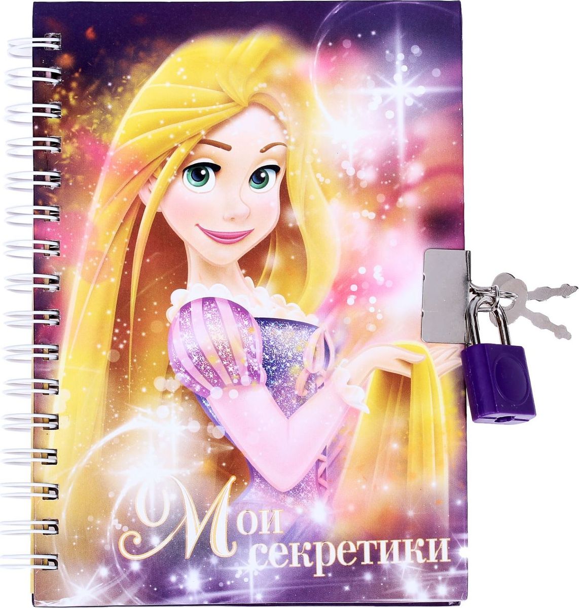 Disney Записная книжка Принцессы Рапунцель Мои секретики 50 листов1502003 Disney Записная книжка Принцессы Рапунцель Мои секретики 50 листов1502003Посекретничаем? Сокровенные мысли вашей принцессы будут храниться в тайне вместе с нашей новой разработкой. Записная книжка изготовлена из бумаги высокого качества и оформлена в стиле любимых мультфильмов Disney. Металлический замок с ключиком надёжно спрячет все секреты от посторонних глаз. Пружина позволяет при необходимости легко избавляться от ненужных листов. Красочный дизайн записной книжки Disney понравится детям и взрослым!