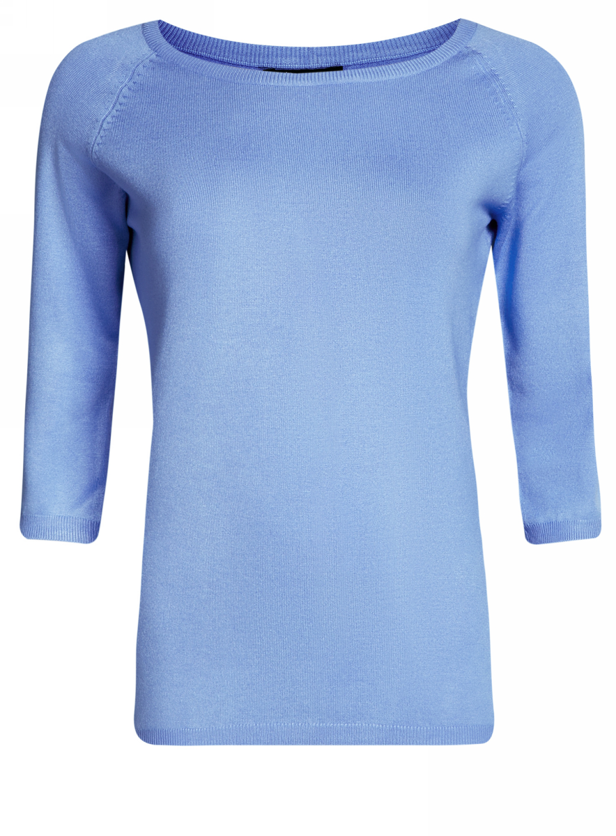 Джемпер женский oodji Collection, цвет: синий. 73812552-2B/45904/7500N. Размер S (44)