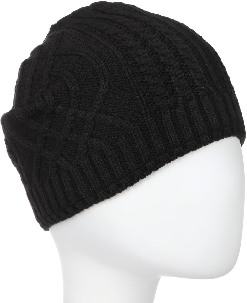 Шапка женская Puma Mele cable knit beanie, цвет: черный. 02105001. Размер универсальный021050_01 Шапка женская Puma Mele cable knit beanie, цвет: черный. 02105001. Размер универсальный021050_01Свободная шапка рельефной крупной вязки с краем, связанным в резинку, имеет внутренний околыш из мягкого и теплого флиса, создающий особое удобство и уют. Сбоку модель декорирована тканым ярлыком с металлическим логотипом.