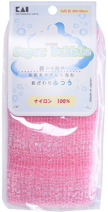 Kai мочалка для тела Supper Bubble, массажная, средней жесткости, цвет: розовый37308kai Kai мочалка для тела Supper Bubble, массажная, средней жесткости, цвет: розовый37308kaiМочалка для тела массажная средней жесткости превосходно очищает кожу от загрязнений, образует густую пену и создает хорошее настроение!