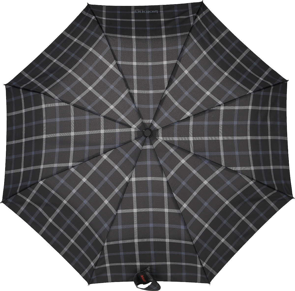 Зонт мужской Isotoner, автомат, 3 сложения, цвет: черный, серый. 09379-3896
