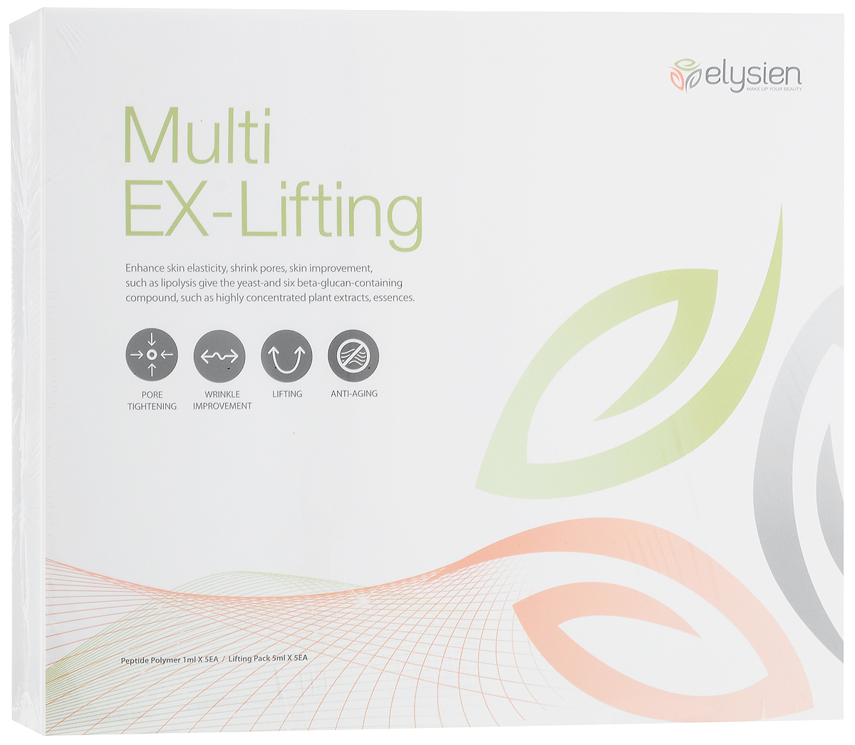 Elysien Multy EX-Lifting Мышечная маска, 0,38 гр766428 Elysien Multy EX-Lifting Мышечная маска, 0,38 гр766428Elysien Multy EX-Lifting - мышечная маска. Эффект:- Очищает и подтягивает поры, нейтрализует черные точки, обновляет и освежает кожу.- Выравнивает рельеф кожи, разглаживает уже имеющиеся морщинки.- Подтягивает кожу, обладает мощным лифтинг эффектом.- Анти-возрастной эффект, препятствует образованию новых морщин