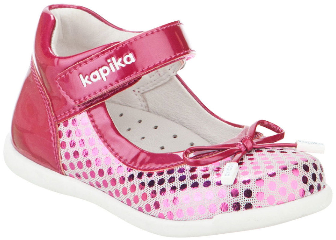 Туфли для девочки Kapika, цвет: фуксия, белый. 21235к-2. Размер 21