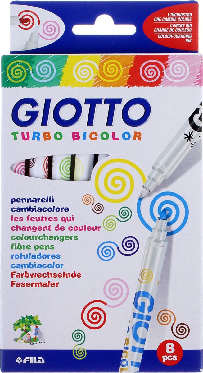 Giotto Набор фломастеров Turbo Bicolor изменяющие цвет 8 шт