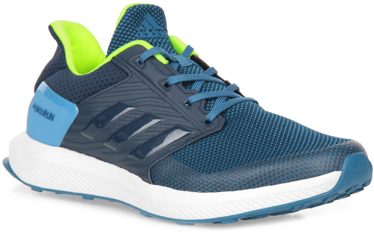 Кроссовки для мальчика adidas RapidaRun K, цвет: темно-синий, белый. BA9433. Размер 30BA9433 Кроссовки для мальчика adidas RapidaRun K, цвет: темно-синий, белый. BA9433. Размер 30BA9433Юным ножкам, которые бегают и прыгают весь день, нужна надежная поддержка и хорошая амортизация. Эти детские беговые кроссовки дополнены мягкой стелькой Cloudfoam Surround с эффектом памяти, которая поглощает ударную нагрузку. Сетчатый верх со специальными вставками обеспечивает дополнительную поддержку в передней и средней частях стопы, а также в области пятки. Двухслойный вязаный верх из дышащей сетки. Поддерживающая вставка по контуру мыска и внешний каркас в средней части стопы. Резиновая подошва со специальным рисунком протектора, адаптированным для бега.