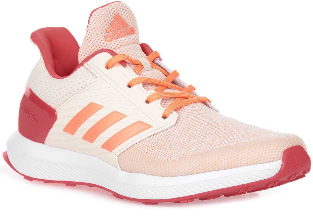 Кроссовки для девочки adidas RapidaRun K, цвет: белый, розовый, коралловый. BA9435. Размер 30BA9435 Кроссовки для девочки adidas RapidaRun K, цвет: белый, розовый, коралловый. BA9435. Размер 30BA9435Юным ножкам, которые бегают и прыгают весь день, нужна хорошая амортизация. Эти детские беговые кроссовки дополнены мягкой стелькой cloudfoam SURROUND с эффектом памяти, которая поглощает ударную нагрузку. Сетчатый верх со специальными вставками обеспечивает дополнительную поддержку в передней и средней частях стопы, а также в области пятки. Каркас задника из термополиуретана для дополнительной поддержки.Стелька cloudfoam SURROUND из пены с эффектом памяти плотно прилегает к стопе, обеспечивая безупречный комфорт.
